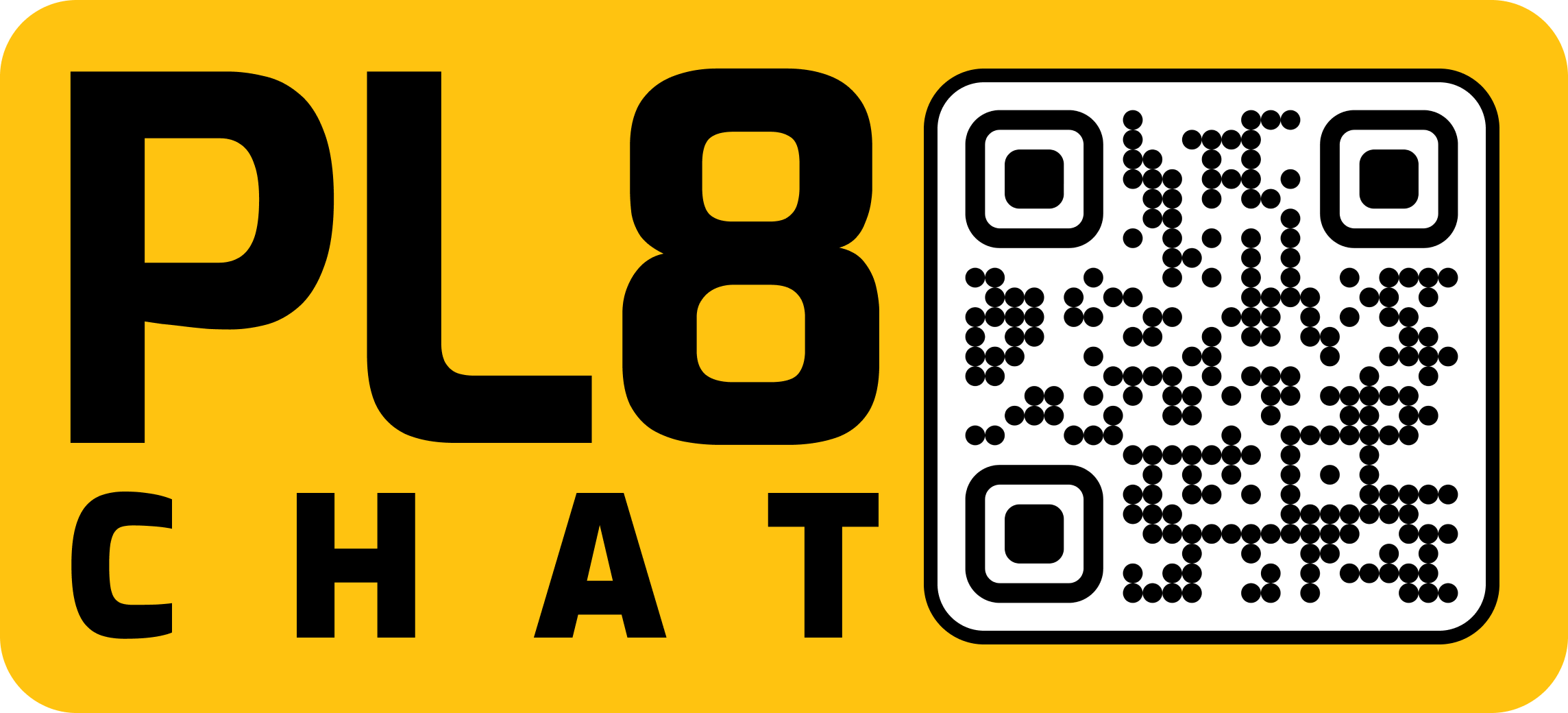 Stacked PL8CHAT fleet vehicle decal with QR code